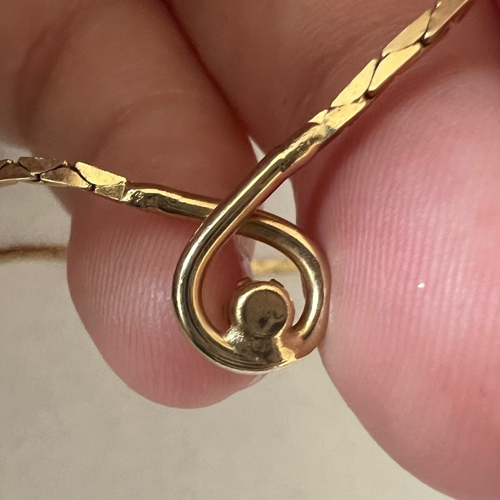 Vintage 90s Essences Dainty Gold Tone Necklace with Gem Stone - Picture 5 of 10
